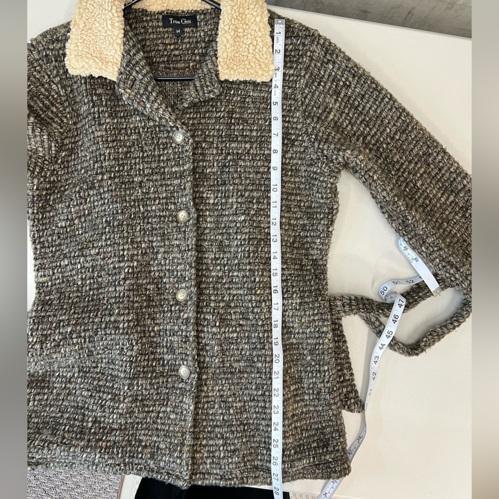 True Grit Sherpa Trim‎ Cardigan Size M - Picture 7 of 11